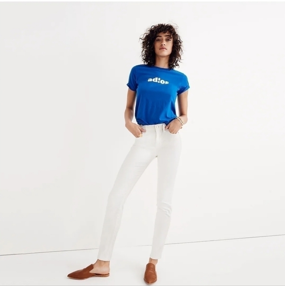 Madewell 9" High-Rise Skinny Jeans in Pure White Sz 25